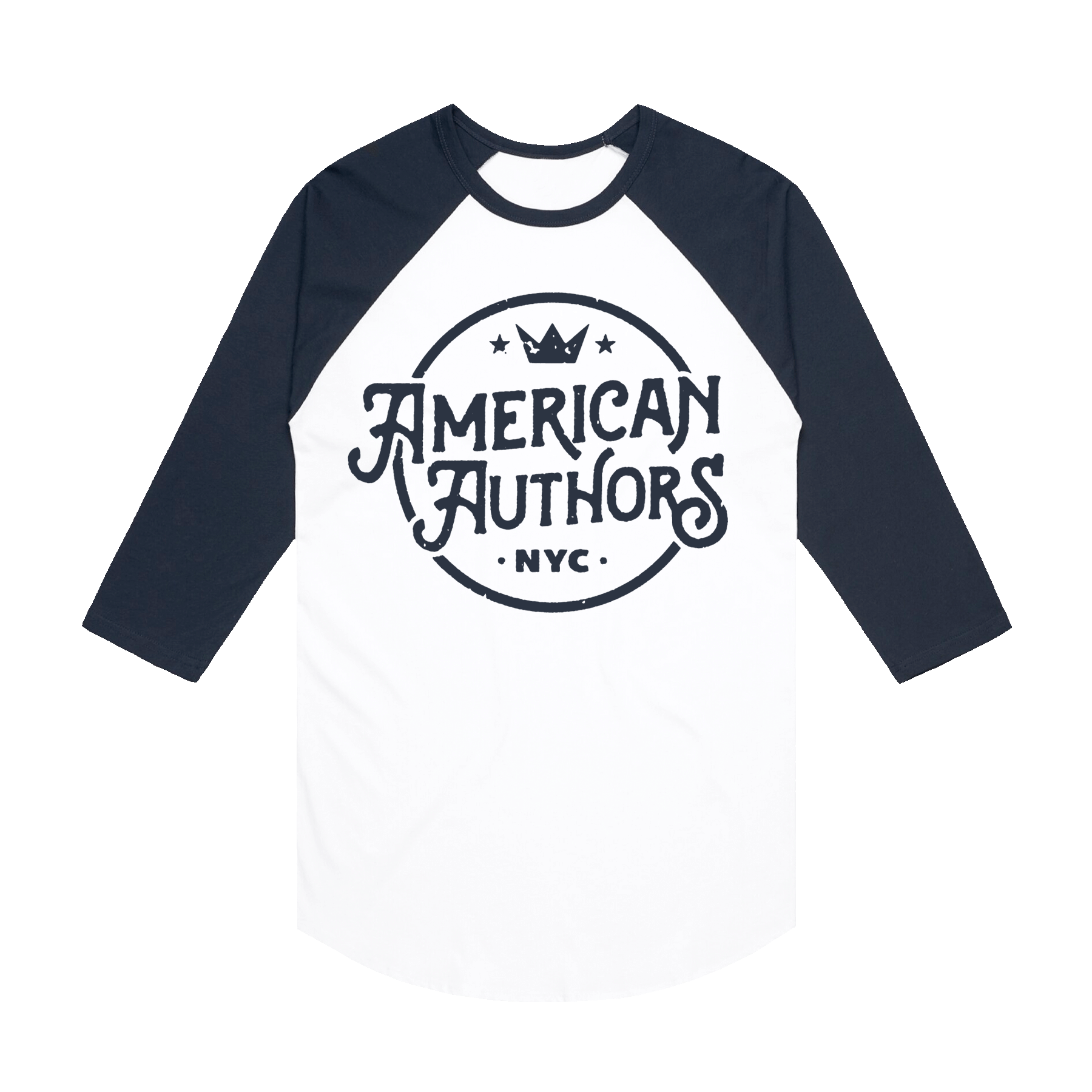 Crown Baseball Tee (White/Navy)