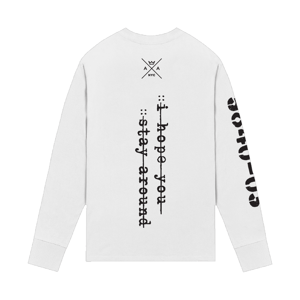 Stay Around L/S Tee (White)