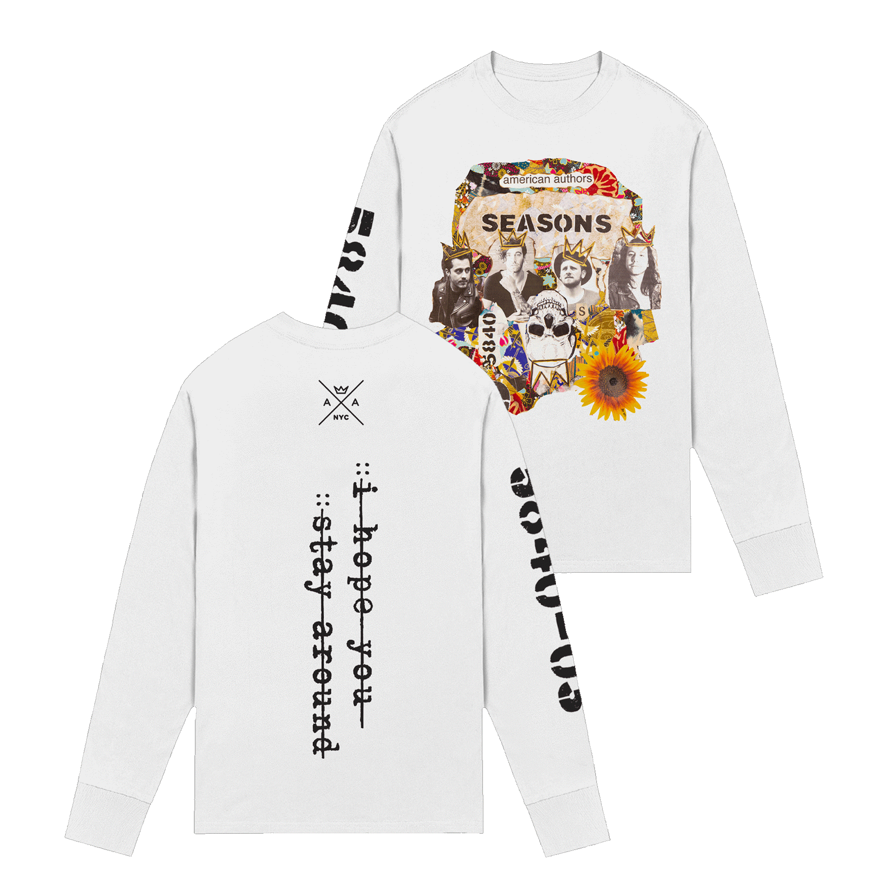 Stay Around L/S Tee (White)