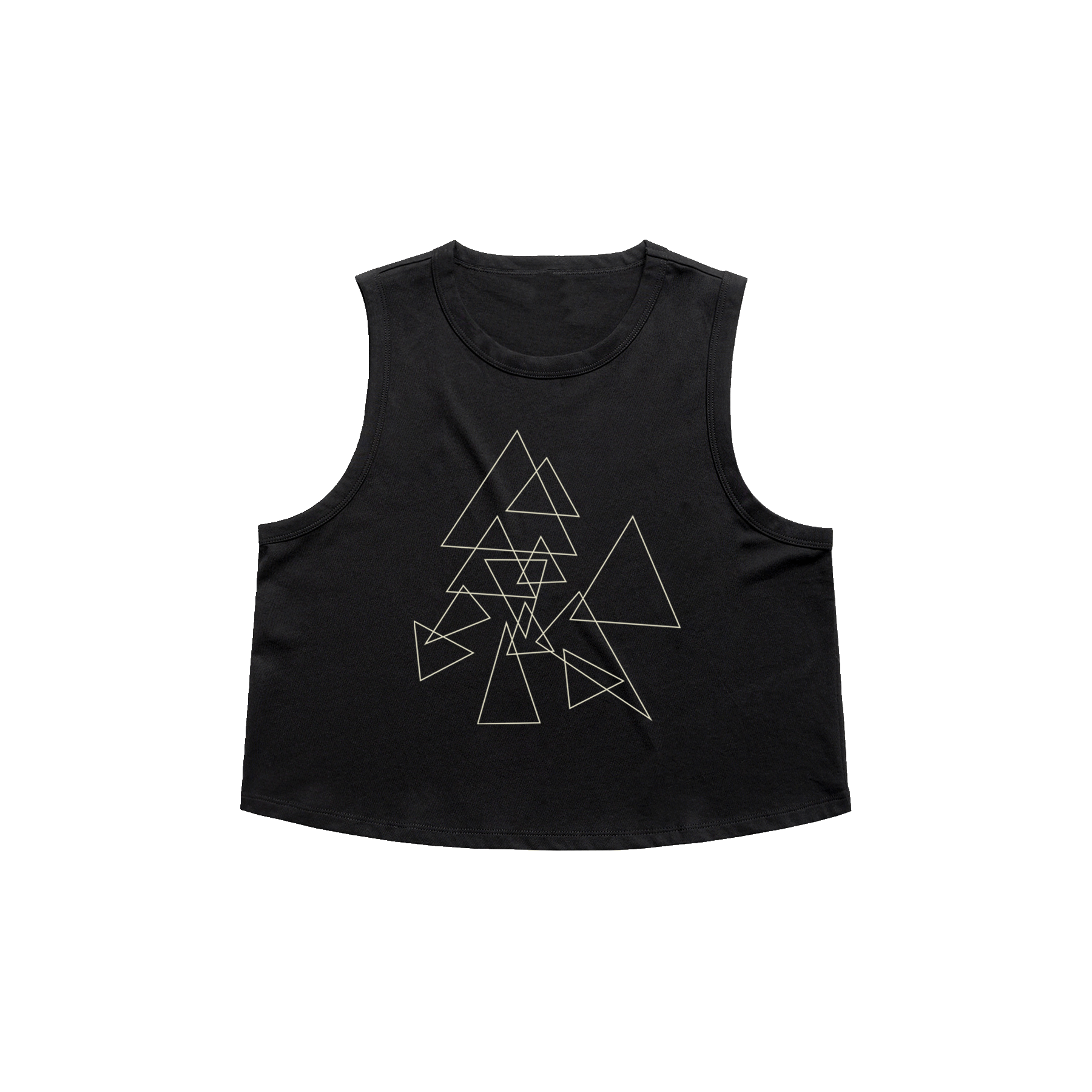 Triangle Fitted Crop Top (Black)