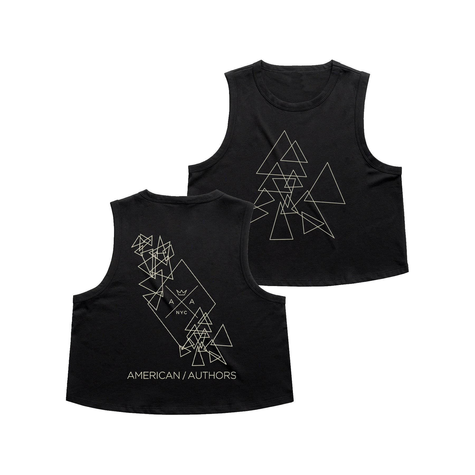 Triangle Fitted Crop Top (Black)